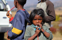 Little girl with pencil